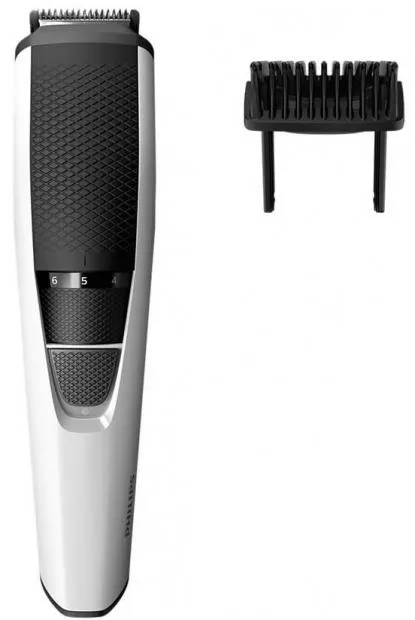 Тример Philips Beardtrimmer series 3000, для бороди і вусів, акум., сталь, чорно-сріблястий