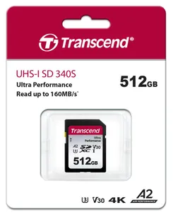 Карта памяти Transcend SD 512GB C10 UHS-I U3 A2 R160/W90MB/s 4K фото