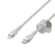 Кабель USB-C > Lightning зарядки/синхронизации Belkin 1м, Type-C, витой, силиконовый, с ремешком на магните, белый