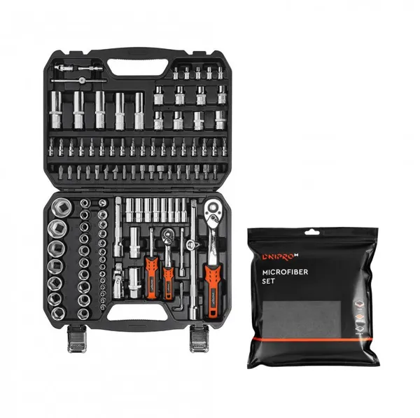 Замовити Набір інструментів Dnipro-M ULTRA (110 шт.) + Набір мікрофібр з доставкою