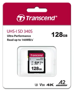 Карта памяти Transcend SD 128GB C10 UHS-I U3 A2 R160/W90MB/s 4K фото