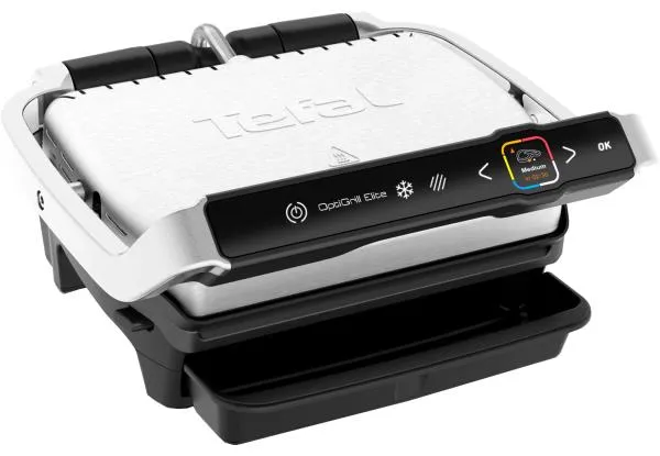 Гриль Tefal прижимной OptiGrill Elite 2000Вт, темп. режимов-15, съёмные пластины, металл