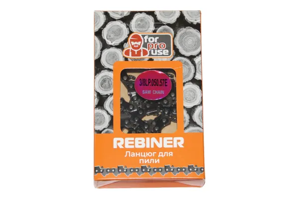 Цепь на бензопилу 57 звеньев, 3/8" шаг Rebiner для твердых пород древесины цепь на 40 шину купить в Украине
