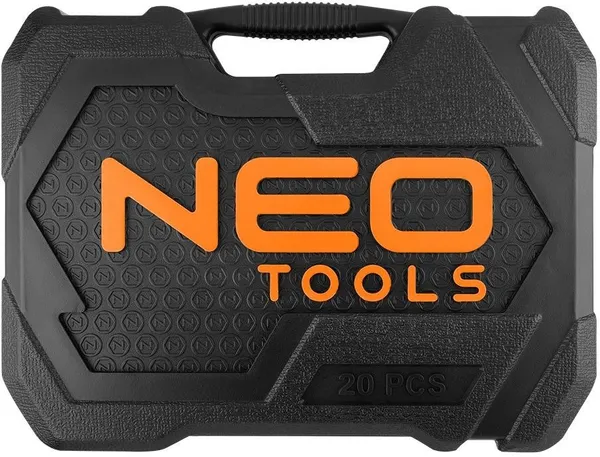 Набор инструментов Neo Tools, набор торцевых головок, 20шт, 1/2", трещотка 90 зубцов, CrV, кейс фото №8