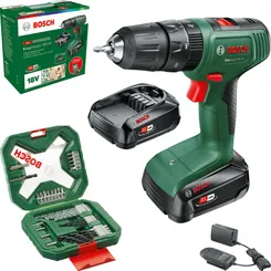 Шуруповерт-дрель аккумуляторная Bosch EasyImpact 18V-40 18В 2х2А·час 20·38Нм 0-430·0-1630об·мин кейс ЗП набор из 34 предметов (АС Xline) 1.4кг фото