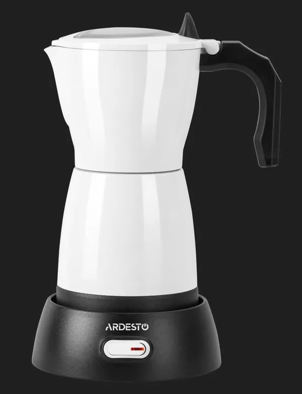 Кофеварка ARDESTO электрическая гейзерная 0.3л, молотый, белый