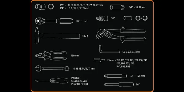 Набір інструментів універсальний Neo Tools, 56 шт фото №2