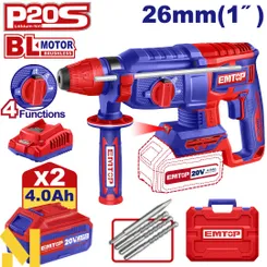 Перфоратор аккумуляторный EMTOP ELRH202682 фото