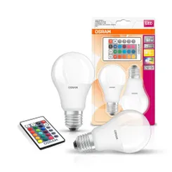 Лампа светодиодная OSRAM LED A60 9W 806Lm 2700К+RGB E27 пульт ДУ*2 фото