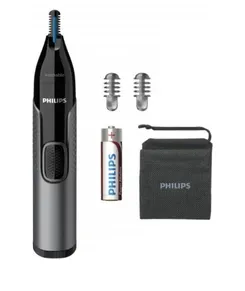 Триммер Philips Series 3000 для бровей, носа и ушей, 1хАА, насадок-2, сталь, черный фото