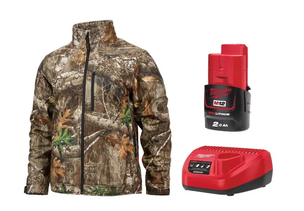 Куртка з підігрівом MILWAUKEE, M12 HJCAMO6-201(XL), камуфляжна (розмір XL) (+зар.пр., 1 акум.Х 2Аг)