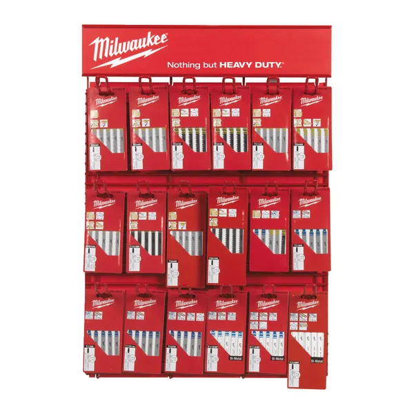 Полотна для лобзиків на дисплеї RED RACK MILWAUKEE (18 наборів)