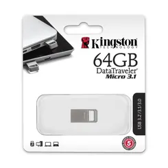 Накопичувач Kingston   64GB USB 3.2 Type-A Gen1 DT Micro R200MB/s Metal фото