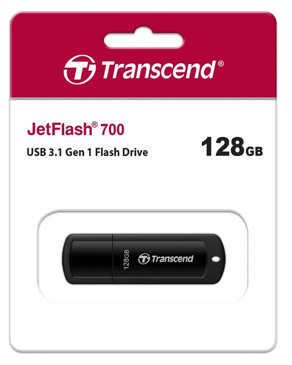 Накопитель Transcend 128GB USB 3.1 Type-A JetFlash 700 Чёрный