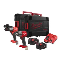 Набір акумуляторних інтрументів Milwaukee M18FPP2F3-502X (ударний дриль M18 FPD3, M18 FMTIW2F12 бездротовий ударний гайковерт 1/ фото