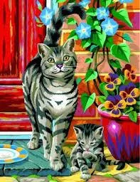 Набор для творчества Sequin Art Painting by numbers Junior-pairs Коты 23*30см, 2ед.