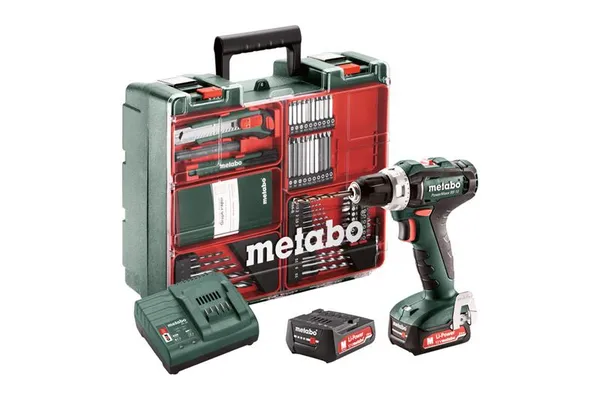 Шурупокрут-дриль акумуляторний Metabo PowerMaxx SB 12 Set 12В 2x2А·год 17·40Нм 0-360·0-1400об·хв 1.1кг