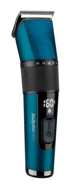 Машинка для стрижки  Babyliss, сеть+акум., вибрационный мотор, насадок-1, кейс, титан.напыл., синий фото