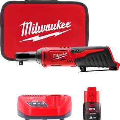 Гайкокрут кутовий акумуляторний 3/8" MILWAUKEE, M12 IR-201B, 47Нм, (+ заряд.пристрій, 1 акум.Х 2Аг, сумка для інструментів) фото