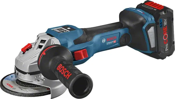 Шлифмашина угловая аккумуляторная Bosch GWS 18V-15 SC Bluetooth, 125мм, 18В 2x8Ач, 3400-11000об/мин, ЗУ, кейс, 2.3кг