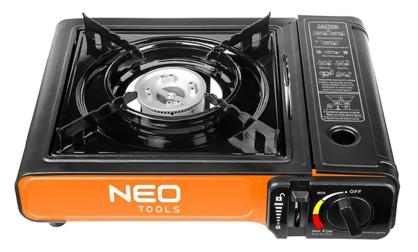 Плитка газовая портативная Neo Tools, 2.1 кВт, пьезорозжиг, 150 г/ч, кейс фото №2