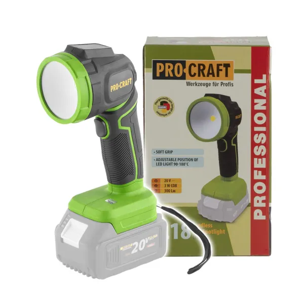 Ліхтар акумуляторний ручний Procraft LL18 (без АКБ та ЗП) акумуляторний прожектор