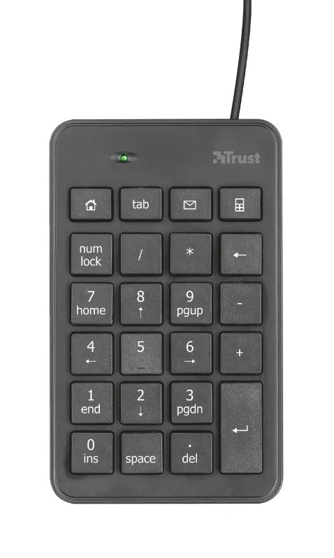 Клавіатура мембрана Trust Xalas USB-A Numeric Keypad 23Key, USB-A, чорний