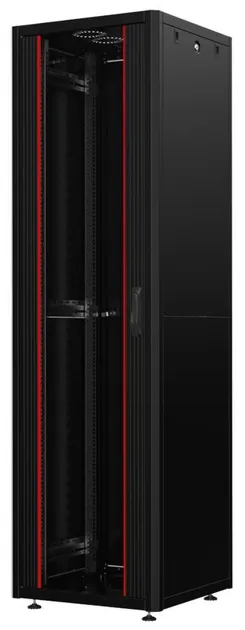 Шафа MIRSAN 19", 36U, GTN SERVER, склянні двері, 600x1000 мм, максимально 1000 кг, чорна фото