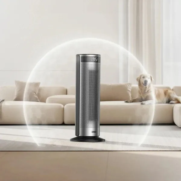 Тепловентилятор Dreo, 25м2, 2000Вт, электр. упр-ние, керамич. нарев.элемент , пульт ДУ, 4 скорост., серебристый заказать