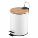 Відро для сміття Ardesto Minimalism з педаллю, 3л, метал, пластик, бамбук, білий