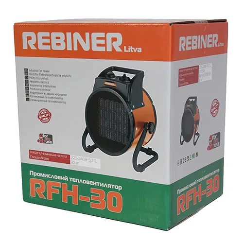 Заказать Бытовой тепловентилятор 3 кВт Rebiner RFH30 с керамическим нагревателем с доставкой