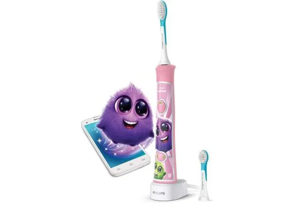 Щетка зубная электр. Philips Sonicare For Kids для детей , 62т. колеб/мин, насадок-2, Bluetooth, розовый