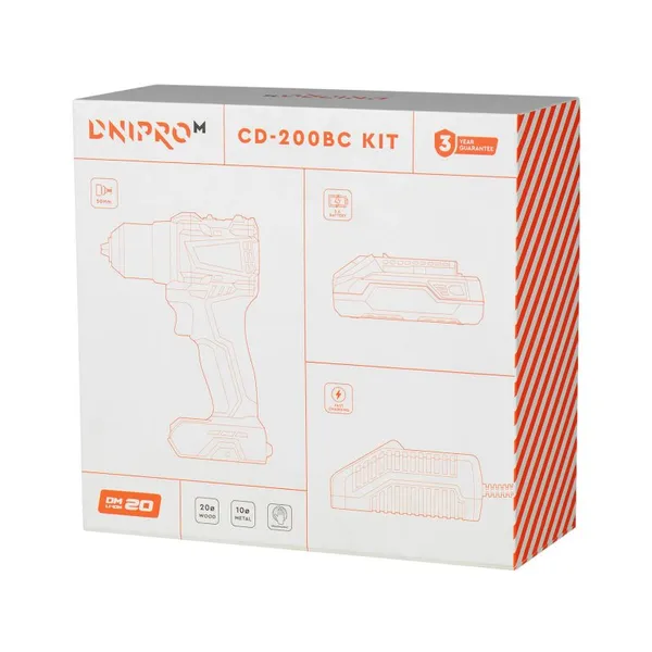 Аккумуляторная дрель-шуруповерт Dnipro-M CD-200BC KIT(АКБ+ЗУ)