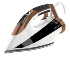 Утюг Sencor, 2800Вт, 330мл, паровой удар -195гр, постоянный пар - 55гр, керам. подошва, бело-коричневый фото