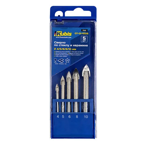 Сверло по стеклу и керамике набор 5 шт Kubis 07-01-1005 купить в Украине