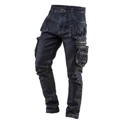 Штани робочі Neo Tools Denim, 98% бавовна та 2% еластан, XL(54), синій темний фото