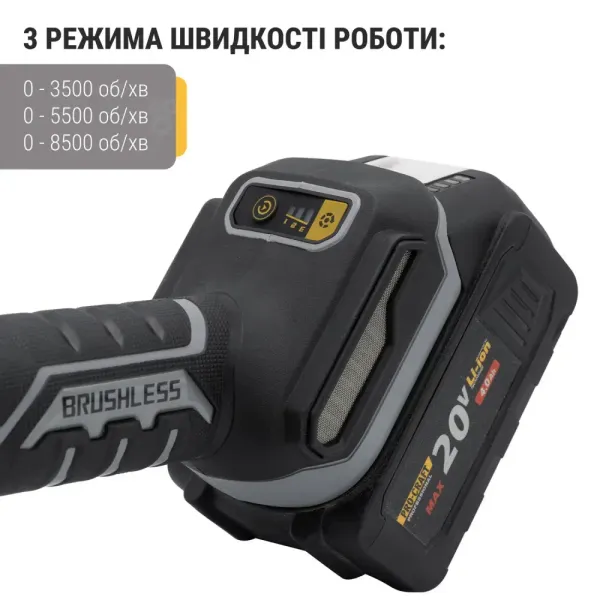 Бесщеточная аккумуляторная шлифмашина 125 мм Procraft Industrial AG125C (без АКБ и ЗУ) Kick back control с доставкой