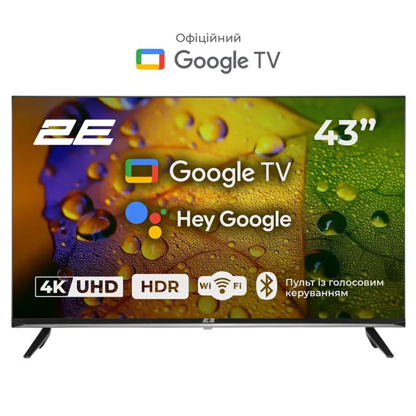 Телевизор 43" 2E LED 4K 60Hz Smart Google TV Black