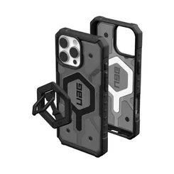 Чехол+магнитное кольцо-держатель UAG для iPhone 16 Pro Max, Pathfinder Clear Magsafe, Ash/Black Stand фото
