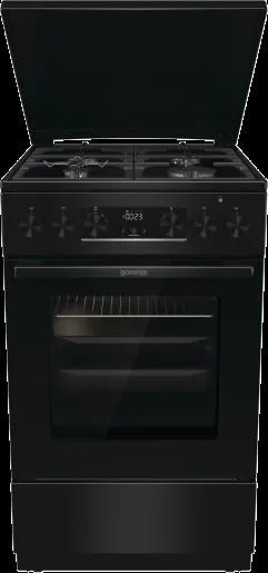 Плита Gorenje комбінована, 70л, 50x60см, дисплей, чавун, чорний