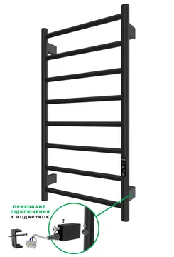 Полотенцесушитель Ardesto электрический Classik-TR K, 770x430х80мм, таймер-регулятор, сталь, черный матовый фото