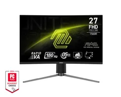 Монітор MSI 27" MAG 27C6PF 2xHDMI, DP, Audio, VA, 180Hz, 0.5ms, sRGB 93%, CURVED, AdaptiveSync, HAS фото