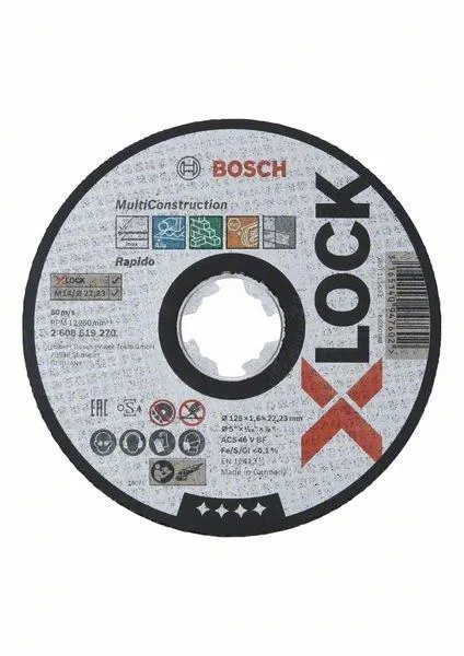 Круг відрізний Bosch X-Lock Multi, 125x1мм, універсальний