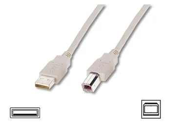 Кабель DIGITUS USB-A > USB-B синхронизации, 3м, бежевый