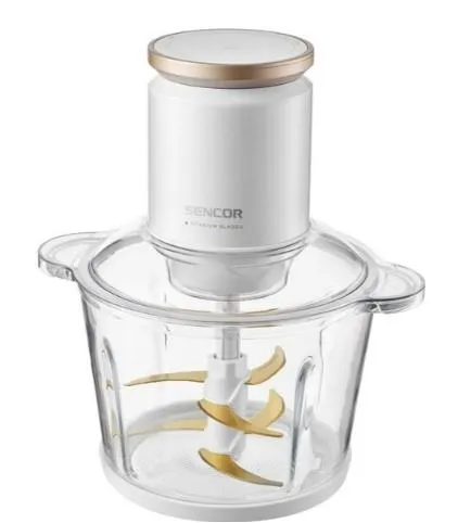 Подрібнювач Sencor, 800 Вт, 6 лез, чаша-3 л., скло, білий