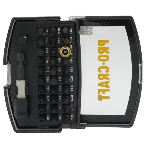 Набор бит 32 шт Procraft BS-32 для шуруповерта в кейсе цена в Украине