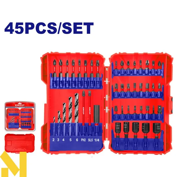 Набор битов EMTOP ESBT04501, 45 шт