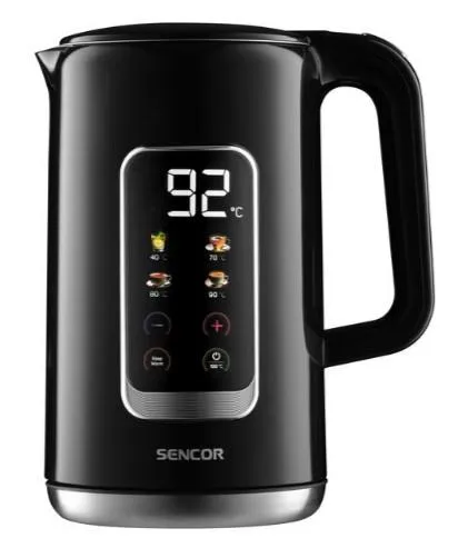 Электрочайник Sencor 1.7л, Strix, LED дисплей, двойные стенки, черный