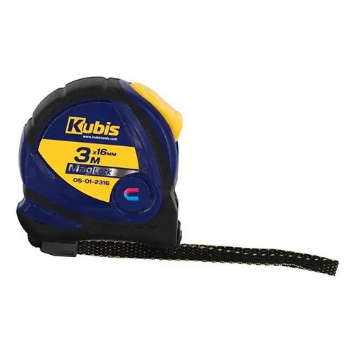 Рулетка измерительная 3м×16мм с магнитным наконечником металлическое полотно Kubis 05-01-2316 цена в Украине