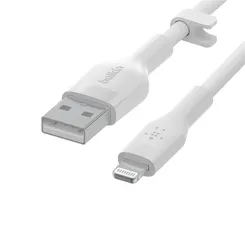 Кабель USB-A > Lightning заряджання/синхронізації Belkin, 1м, силіконовий з кліпсою, білий фото